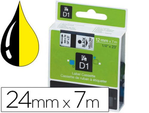 Fita dymo 1000 preta-amarela 24 mm x 7 m d1 , Dymo , 77778 , 5411313537186